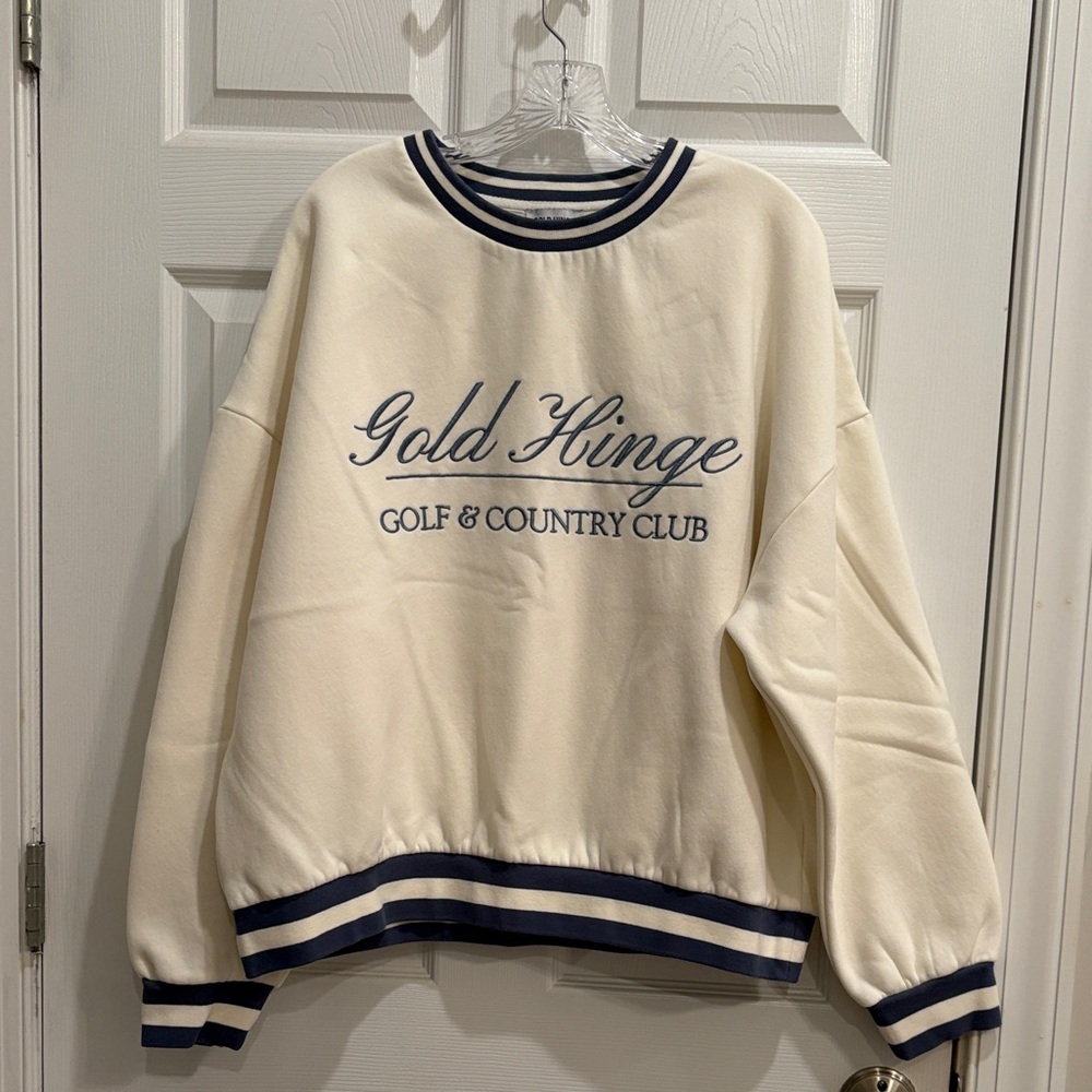 Gold Hinge Women's Cream country club sweatshirt